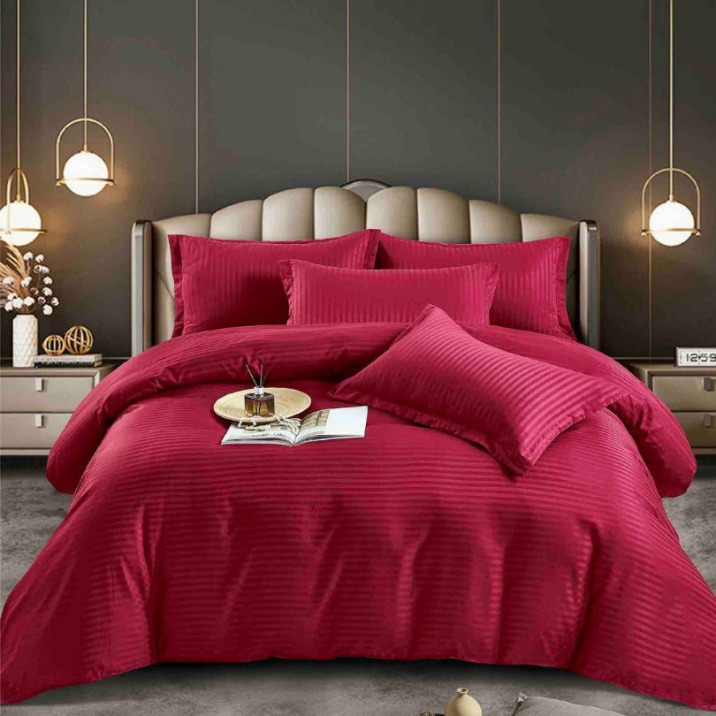 Lenjerie de pat Damasc cu elastic – 6 piese | Eleganta si Fixare Perfecta | COD 0580-J