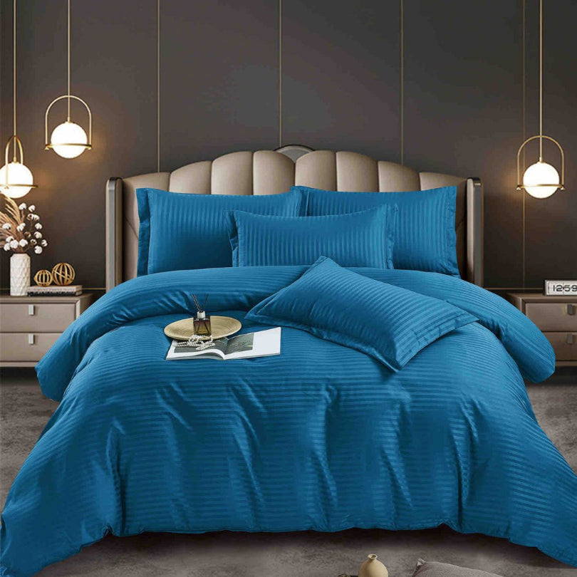 Lenjerie de pat Damasc cu elastic – 6 piese | Eleganta si Fixare Perfecta | COD 0582-J