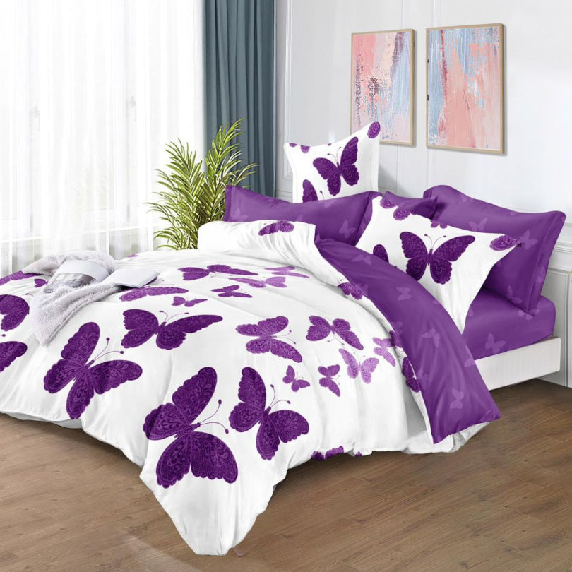 Lenjerie de pat bumbac finet cu elastic – 6 piese: Confort si stil pentru un somn odihnitor  | COD 0462-S