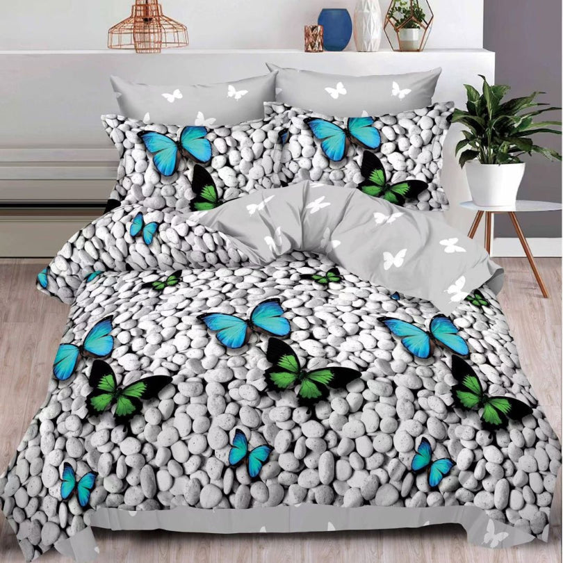 Lenjerie de pat bumbac finet cu elastic – 6 piese: Confort si stil pentru un somn odihnitor  | COD 0463-S