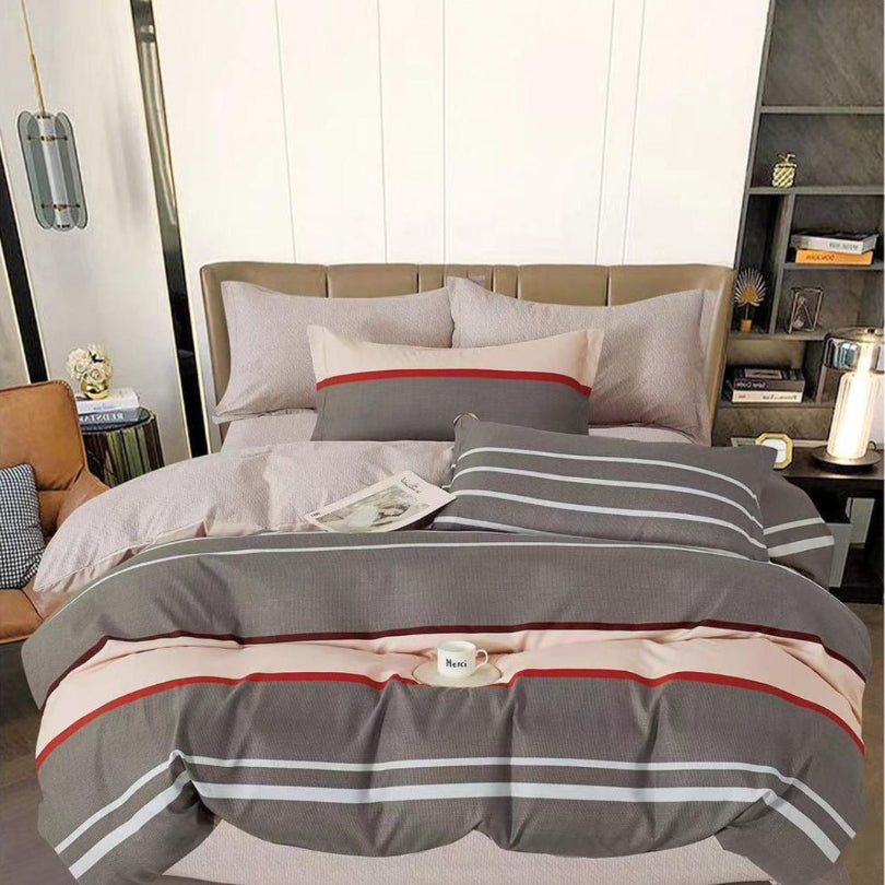 Lenjerie de pat bumbac finet cu elastic – 6 piese: Confort si stil pentru un somn odihnitor  | COD 0523-S