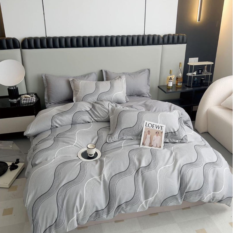 Lenjerie de pat bumbac finet cu elastic – 6 piese: Confort si stil pentru un somn odihnitor  | COD 0526-S