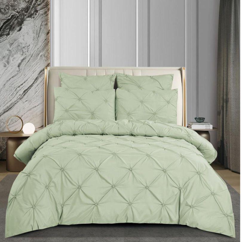 Lenjerie de pat bumbac finet cu elastic si nasturi – 6 piese | Fixare Perfecta si Design Elegant | COD 08883-S