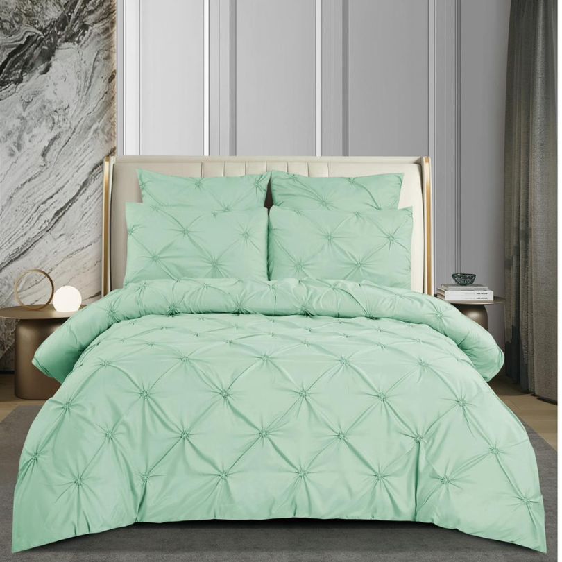 Lenjerie de pat bumbac finet cu elastic si nasturi – 6 piese | Fixare Perfecta si Design Elegant | COD 08887-S