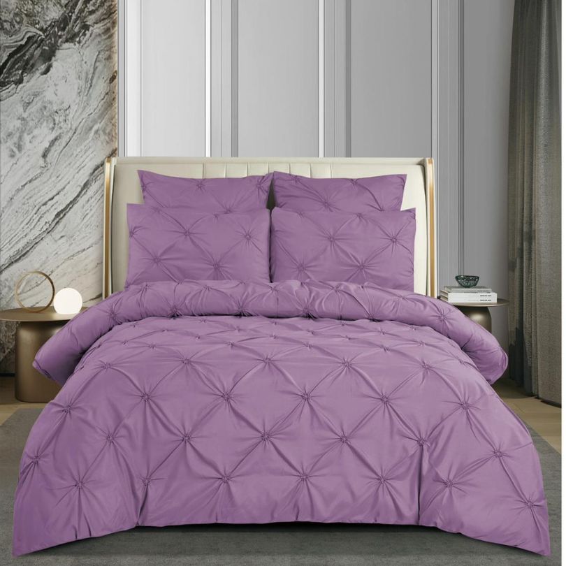 Lenjerie de pat bumbac finet cu elastic si nasturi – 6 piese | Fixare Perfecta si Design Elegant | COD 0889-S