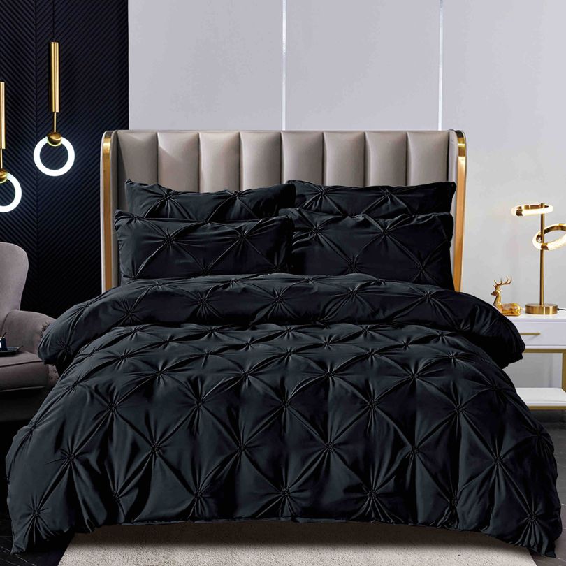 Lenjerie de pat bumbac finet cu elastic si nasturi – 6 piese | Fixare Perfecta si Design Elegant | COD 1662-J