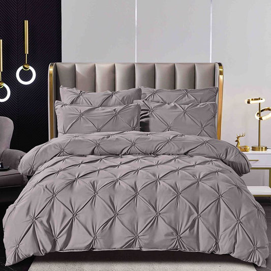 Lenjerie de pat bumbac finet cu elastic si nasturi – 6 piese | Fixare Perfecta si Design Elegant | COD 1666-J