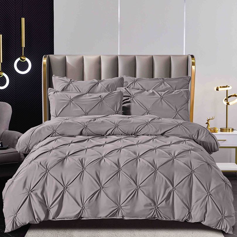 Lenjerie de pat bumbac finet cu elastic si nasturi – 6 piese | Fixare Perfecta si Design Elegant | COD 1666-J