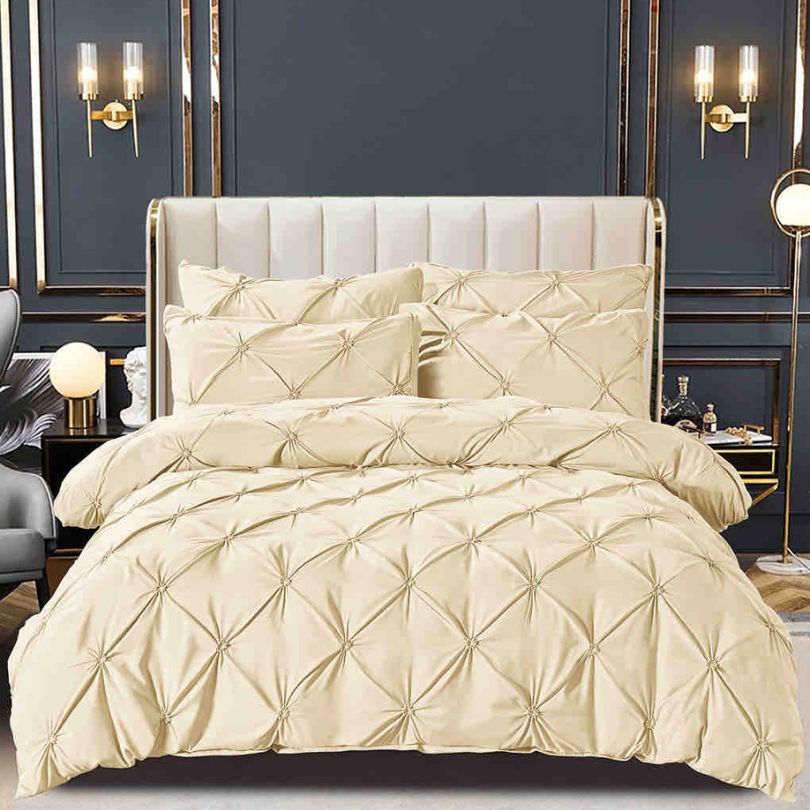 Lenjerie de pat bumbac finet cu elastic si nasturi – 6 piese | Fixare Perfecta si Design Elegant | COD 1672-J