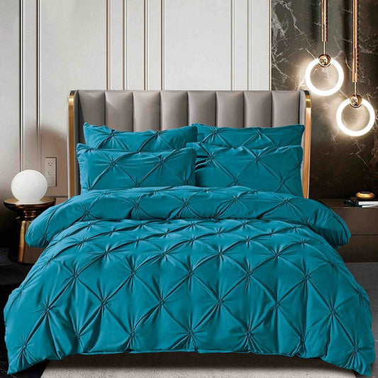 Lenjerie de pat bumbac finet cu elastic si nasturi – 6 piese | Fixare Perfecta si Design Elegant | COD 1673-J