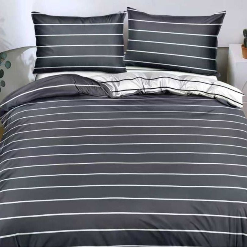 Lenjerie de pat bumbac satinat, 4 piese, ultra fina si eleganta, confort natural | 2696-S 