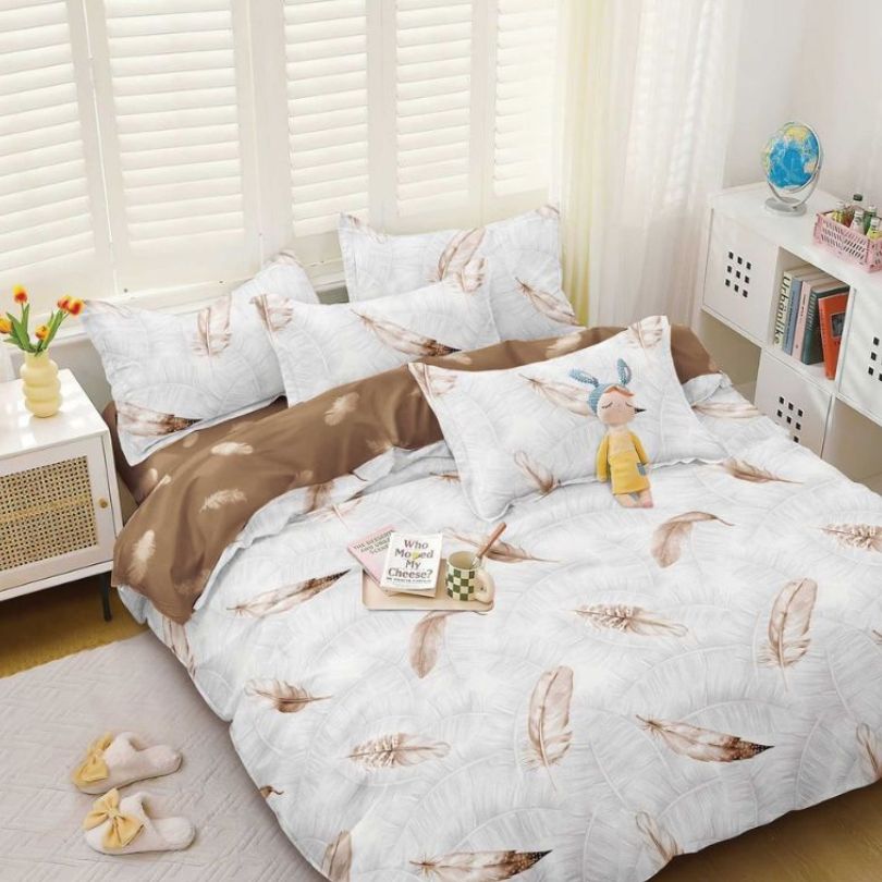 Lenjerie de pat bumbac satinat, 4 piese, ultra fina si eleganta, confort natural | 2712-S