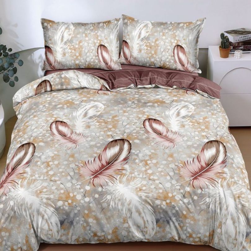 Lenjerie de pat bumbac satinat, 4 piese, ultra fina si eleganta, confort natural | 2720-S 
