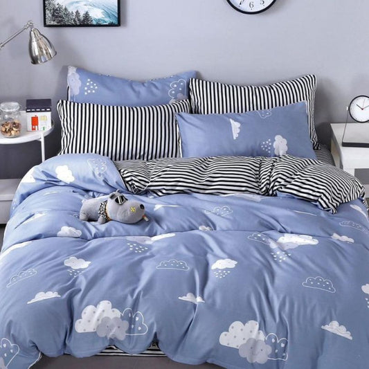 Lenjerie de pat bumbac satinat, 4 piese, ultra fina si eleganta, confort natural | 2725-S