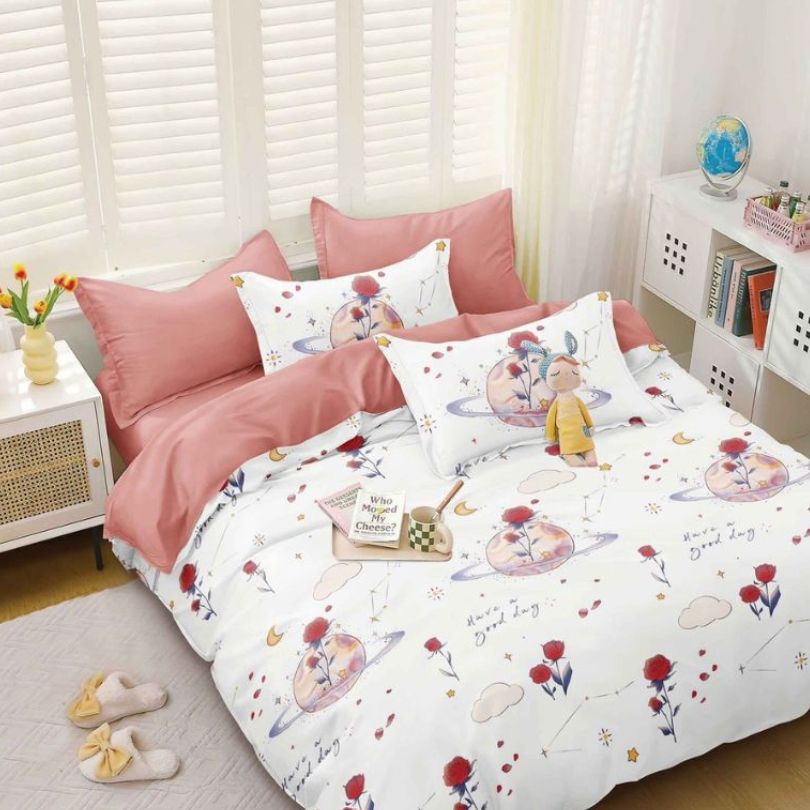 Lenjerie de pat bumbac satinat, 4 piese, ultra fina si eleganta, confort natural | 2737-S
