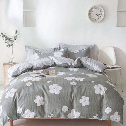 Lenjerie de pat bumbac satinat, 4 piese, ultra fina si eleganta, confort natural | 2764-S