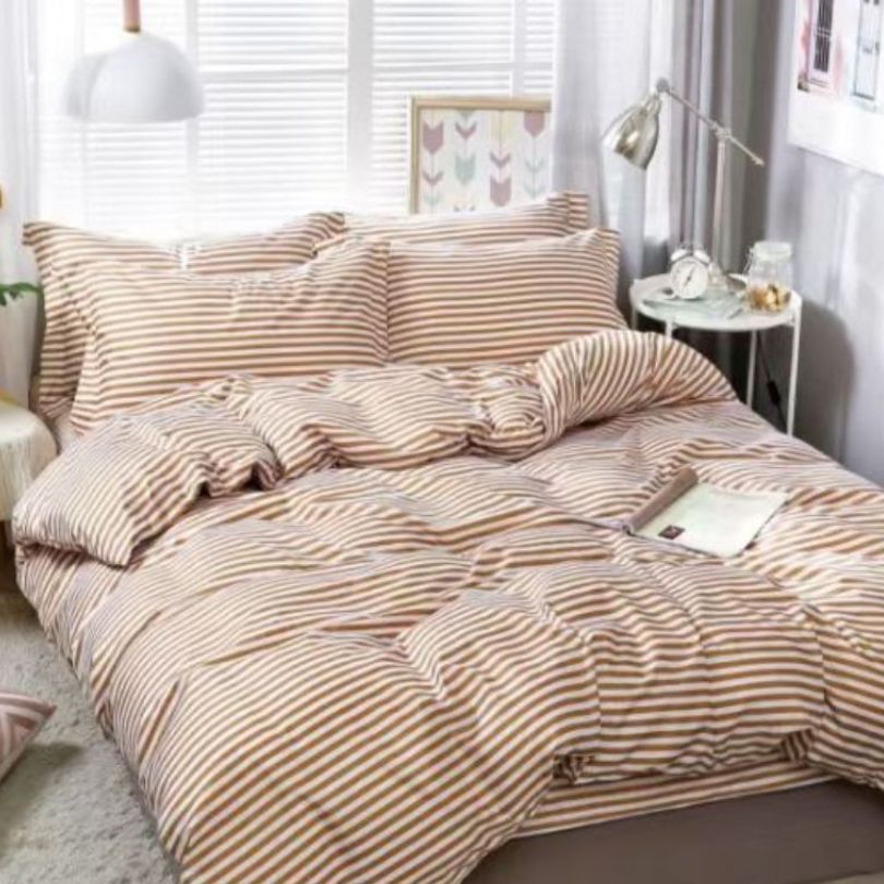 Lenjerie de pat bumbac satinat, 4 piese, ultra fina si eleganta, confort natural | 2769-S
