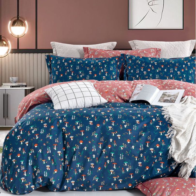 Lenjerie de pat copii, 1 persoana, Bumbac 100% Percal, cu 2 fete, 4 piese, cu elastic | 411-PV