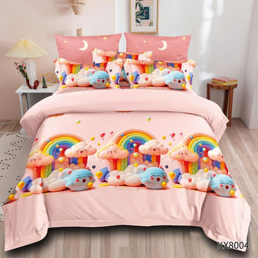 Lenjerie de pat copii, 1 persoana, Finet, fara elastic, 4 piese, 100% bumbac | 0426-PV