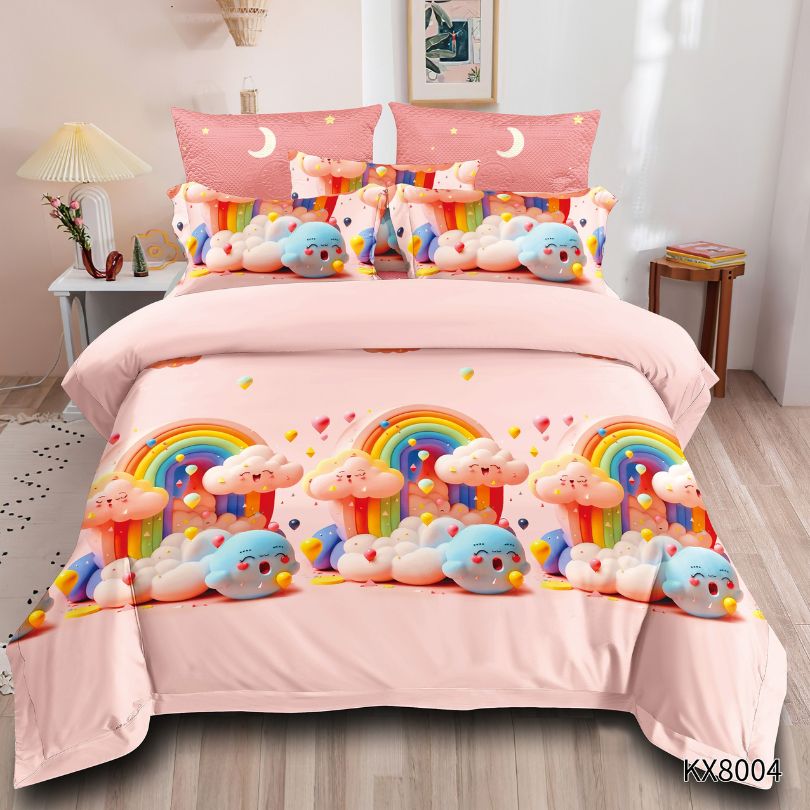 Lenjerie de pat copii, 1 persoana, Finet, fara elastic, 4 piese, 100% bumbac | 0426-PV