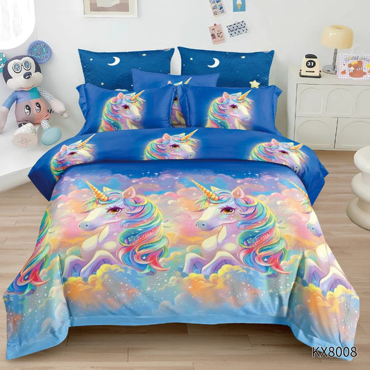 Lenjerie de pat copii, 1 persoana, Finet, fara elastic, 4 piese, 100% bumbac | 0431-PV