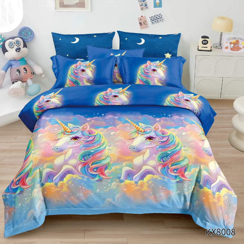 Lenjerie de pat copii, 1 persoana, Finet, fara elastic, 4 piese, 100% bumbac | 0431-PV