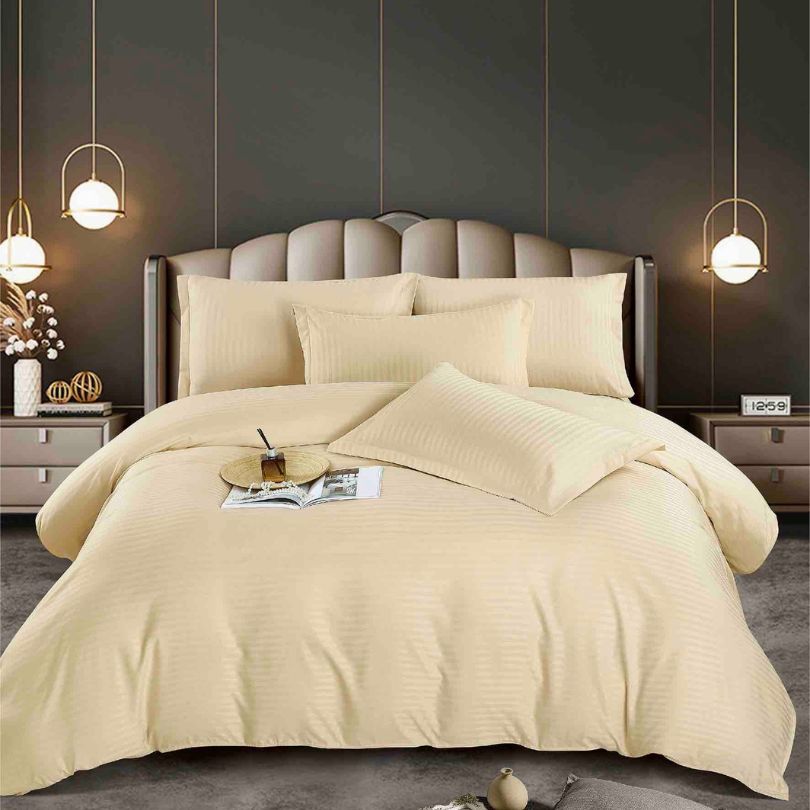 Lenjerie de pat damasc, 4 piese, o persoana, eleganta si confort premium | 2466-J 