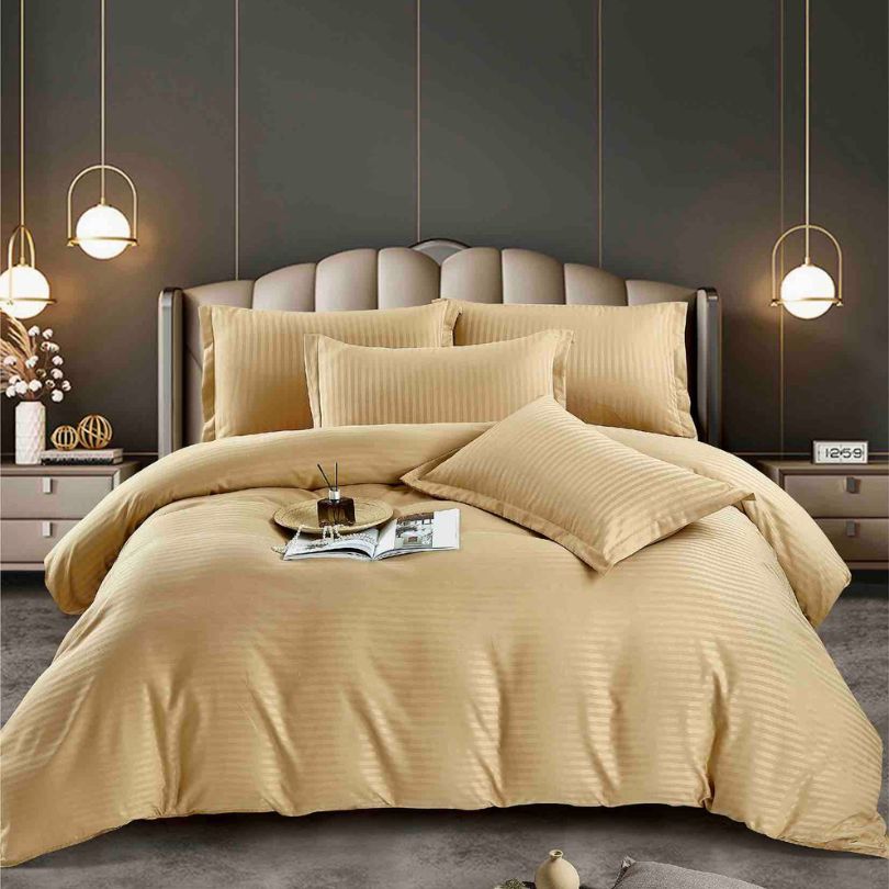 Lenjerie de pat damasc, 4 piese, o persoana, eleganta si confort premium | 2468-J 