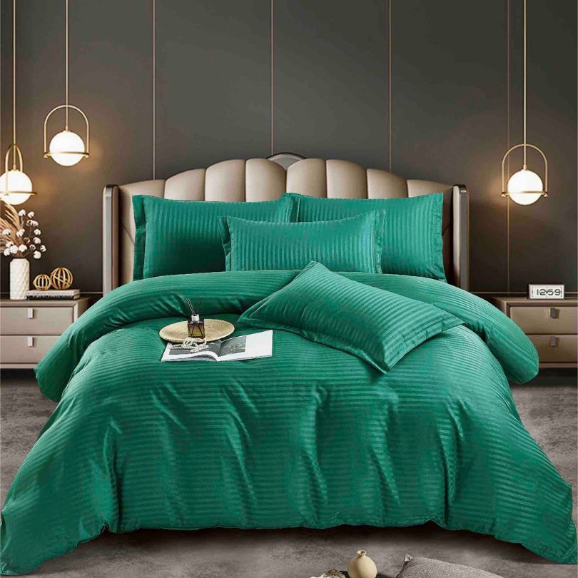 Lenjerie de pat damasc, 4 piese, o persoana, eleganta si confort premium | 2472-J 