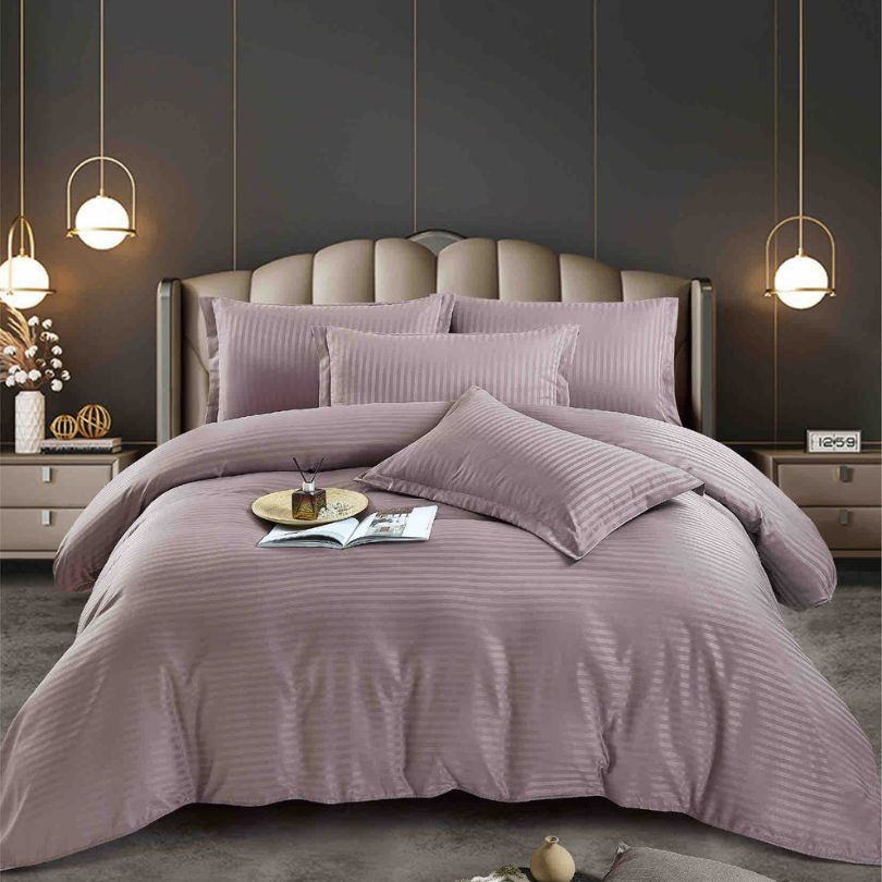 Lenjerie de pat damasc, 4 piese, o persoana, eleganta si confort premium | 2473-J 