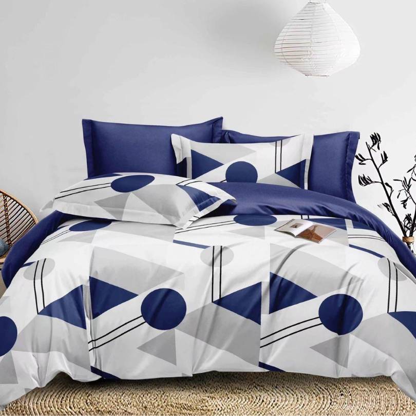 Lenjerie de pat din bumbac finet 6 piese – Model modern si culori vibrante | COD 0007 - CF