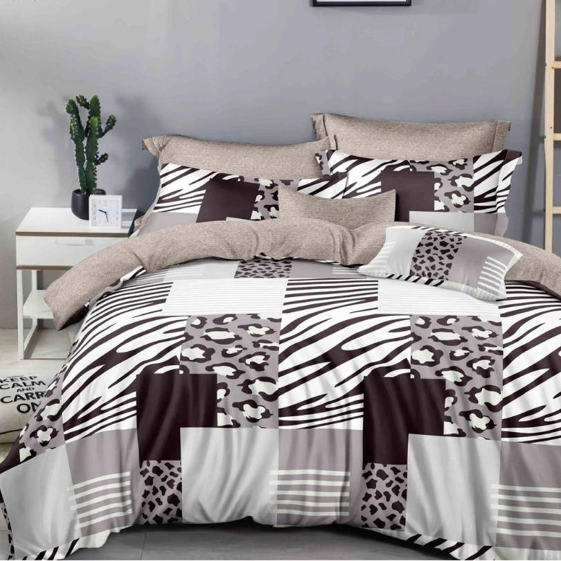 Lenjerie de pat din bumbac finet 6 piese – Model modern si culori vibrante | COD 0011 - CF