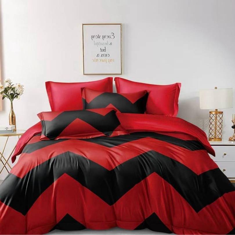 Lenjerie de pat din bumbac finet 6 piese – Model modern si culori vibrante | COD 0014 - CF