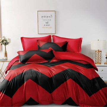 Lenjerie de pat din bumbac finet 6 piese – Model modern si culori vibrante | COD 0014 - CF