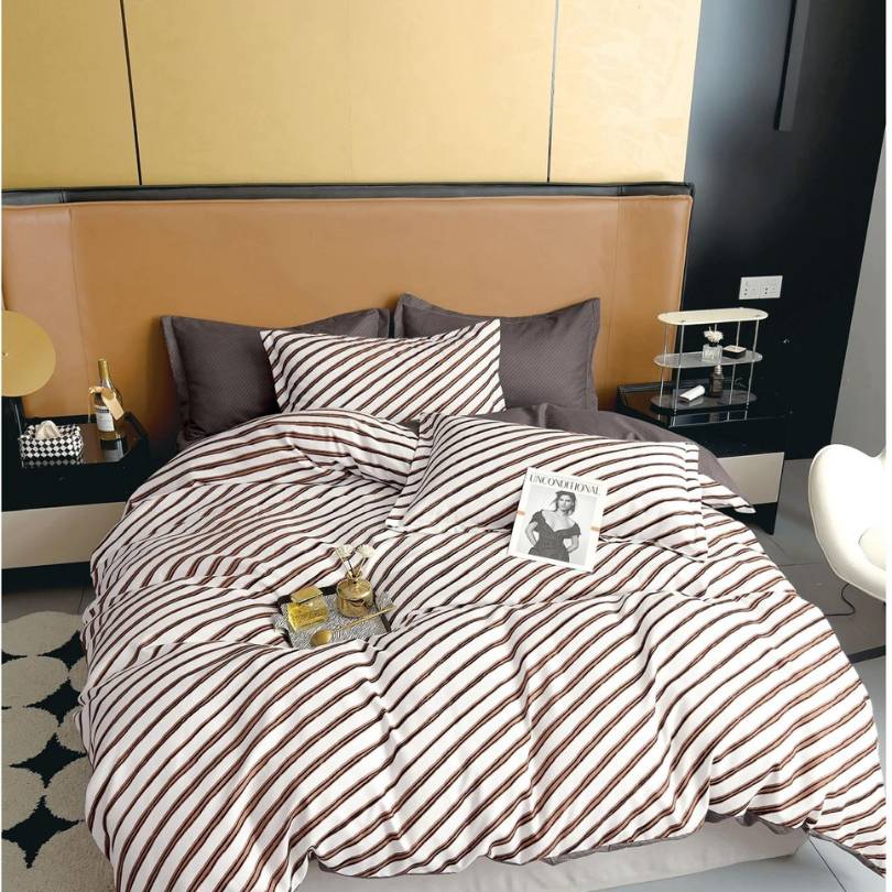 Lenjerie de pat din bumbac finet 6 piese – Model modern si culori vibrante | COD 0020 - CF