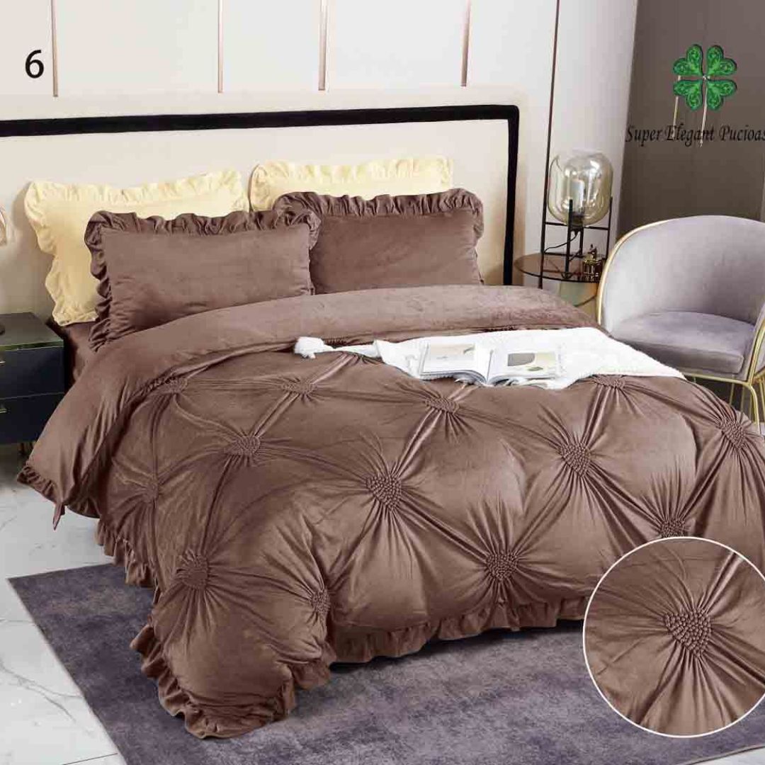 Lenjerie de pat din catifea 4 piese – Textura moale si luxoasa | COD 0108 - SEP