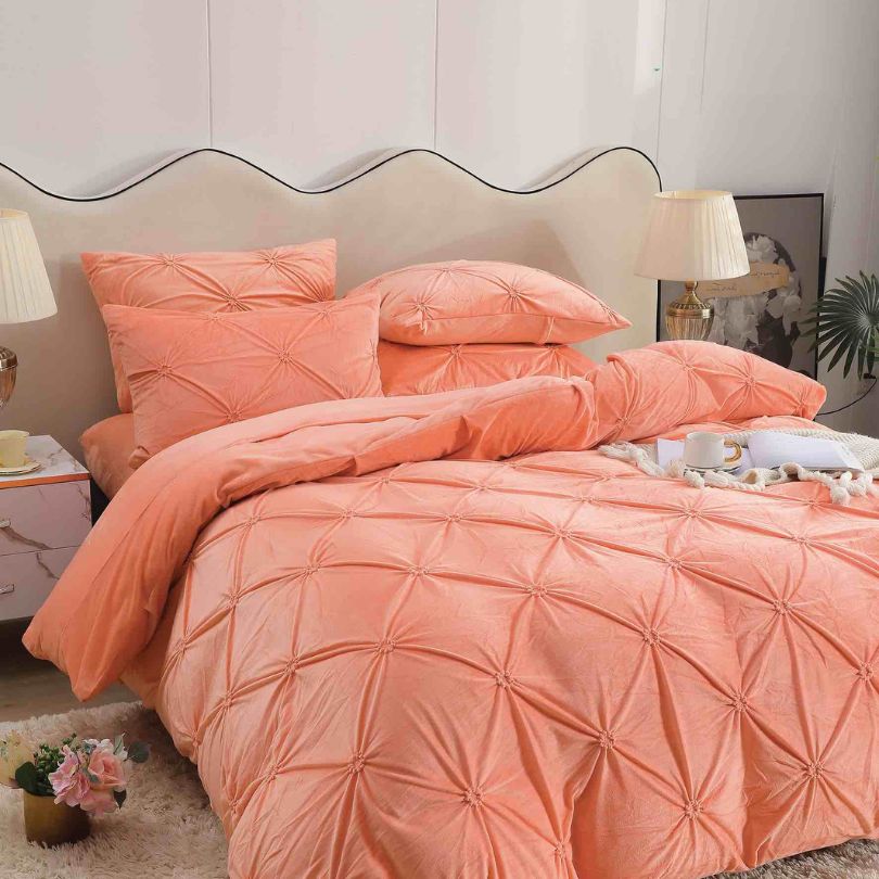 Lenjerie de pat din catifea, 4 piese, ultra fina si eleganta, confort premium |  2426-J 