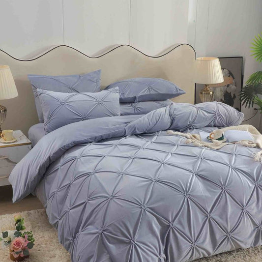 Lenjerie de pat din catifea, 4 piese, ultra fina si eleganta, confort premium |  2427-J