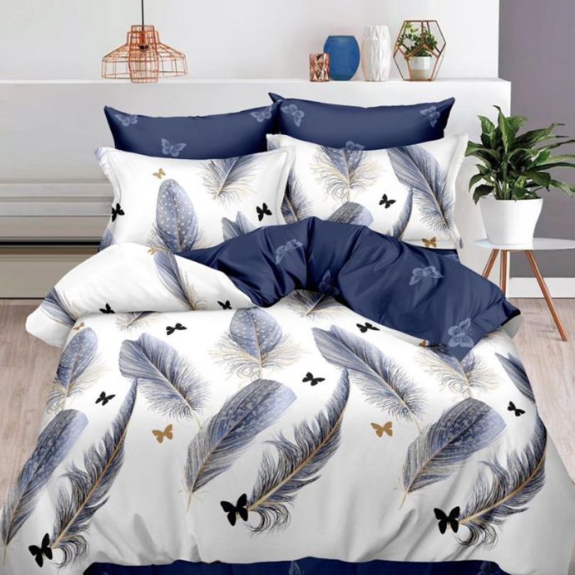 Lenjerie de pat din finet, 6 piese, ultra moale, calduroasa si colorata | 2972-S