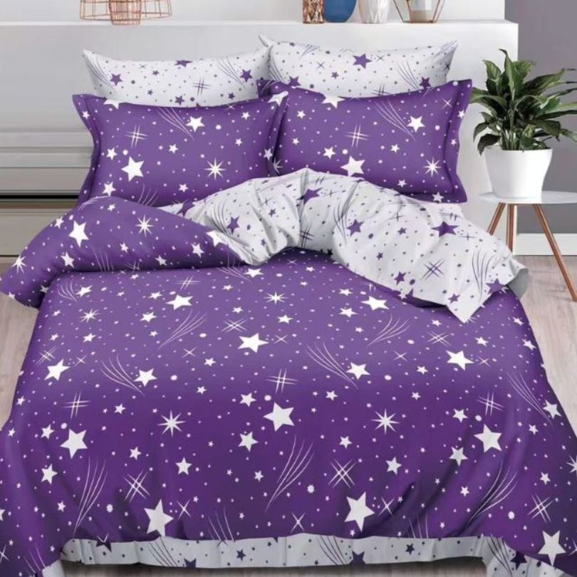 Lenjerie de pat din finet, 6 piese, ultra moale, calduroasa si colorata | 3039-S