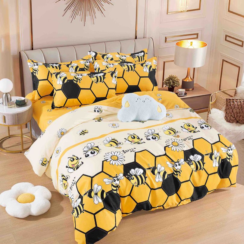 Lenjerie de pat din finet 6 piese, ultra moale, confort si stil pentru dormitorul tau | 2074-J