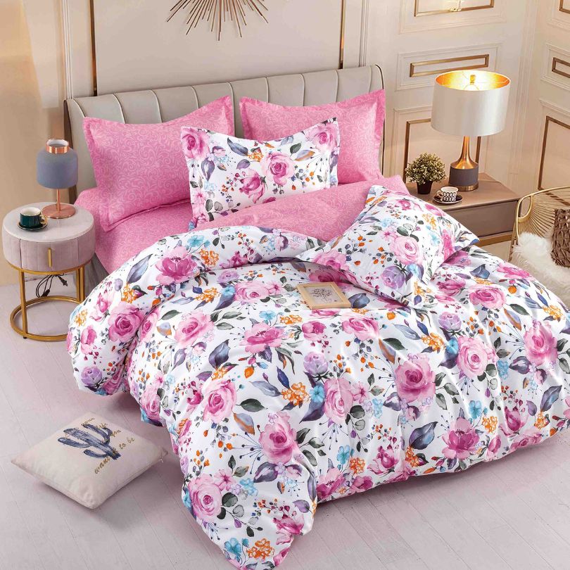 Lenjerie de pat din finet 6 piese, ultra moale, confort si stil pentru dormitorul tau | 2094-J 