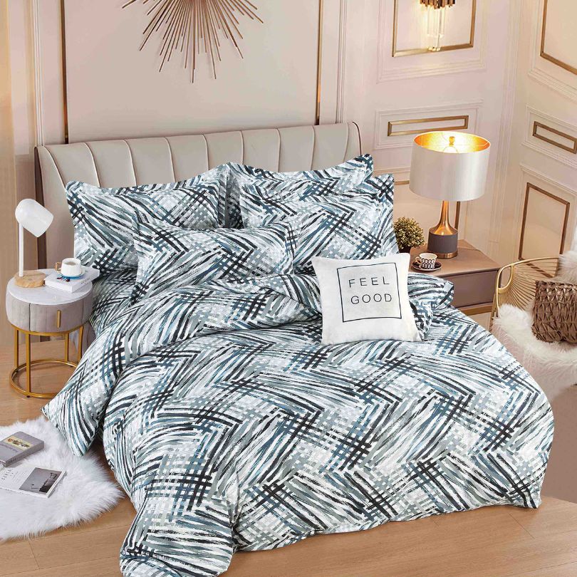 Lenjerie de pat din finet 6 piese, ultra moale, confort si stil pentru dormitorul tau | 2097-J