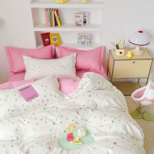 Lenjerie de pat din finet, 6 piese, ultra moale si calduroasa, set complet pentru confort | 2918-S