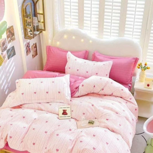 Lenjerie de pat din finet, 6 piese, ultra moale si calduroasa, set complet pentru confort | 2945-S
