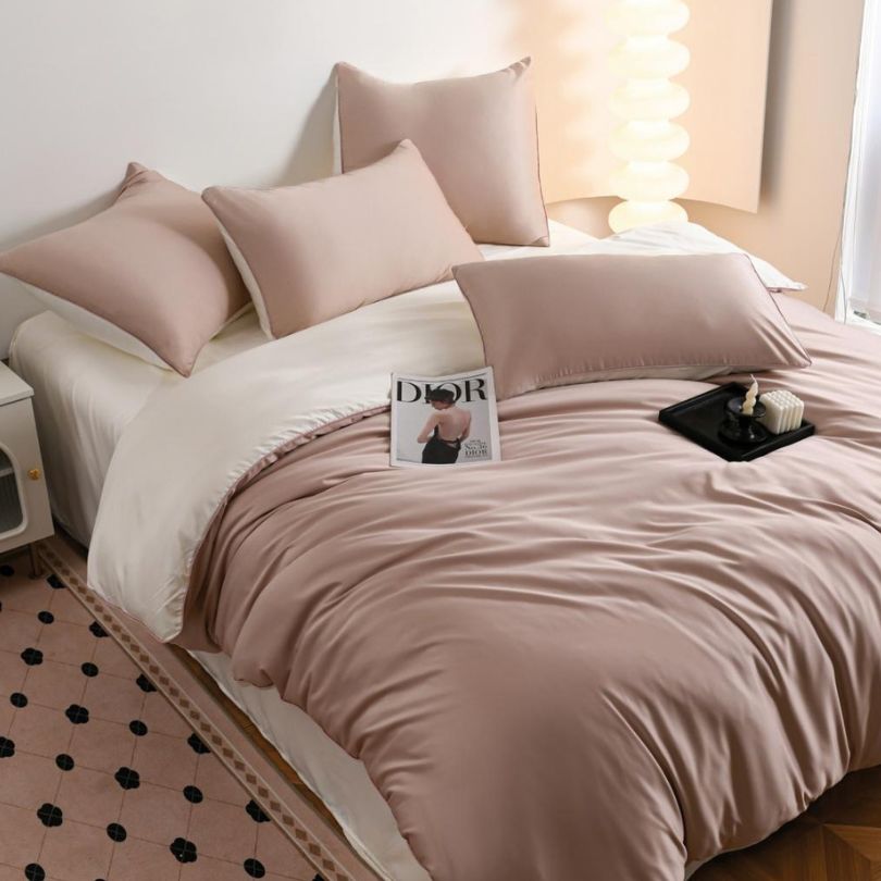 Lenjerie de pat din matase, 6 piese, ultra fina si eleganta, lux și rafinament | 2780-S