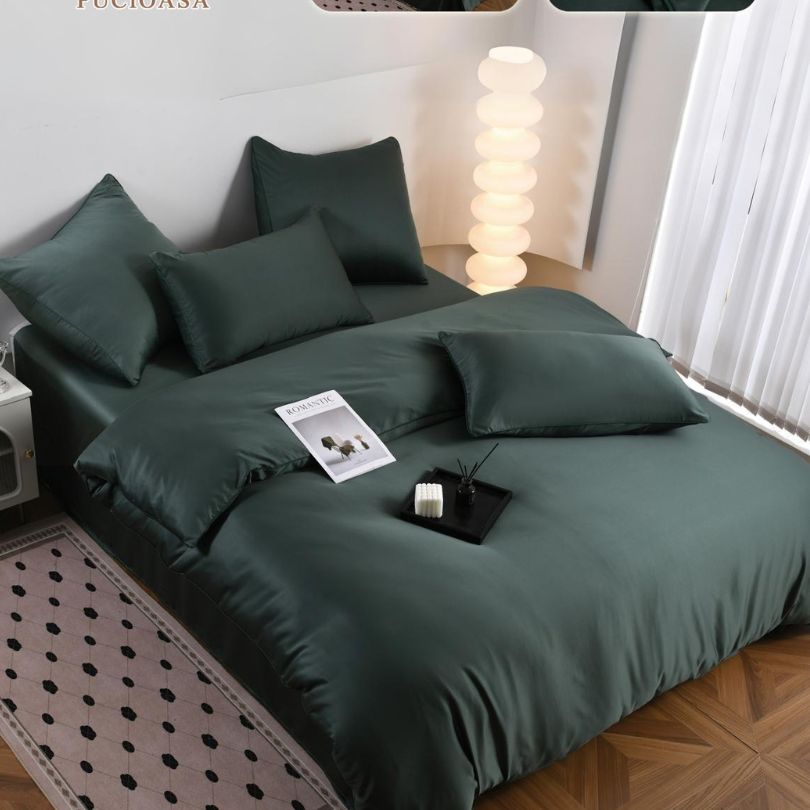Lenjerie de pat din matase, 6 piese, ultra fina si eleganta, lux și rafinament | 2781-S