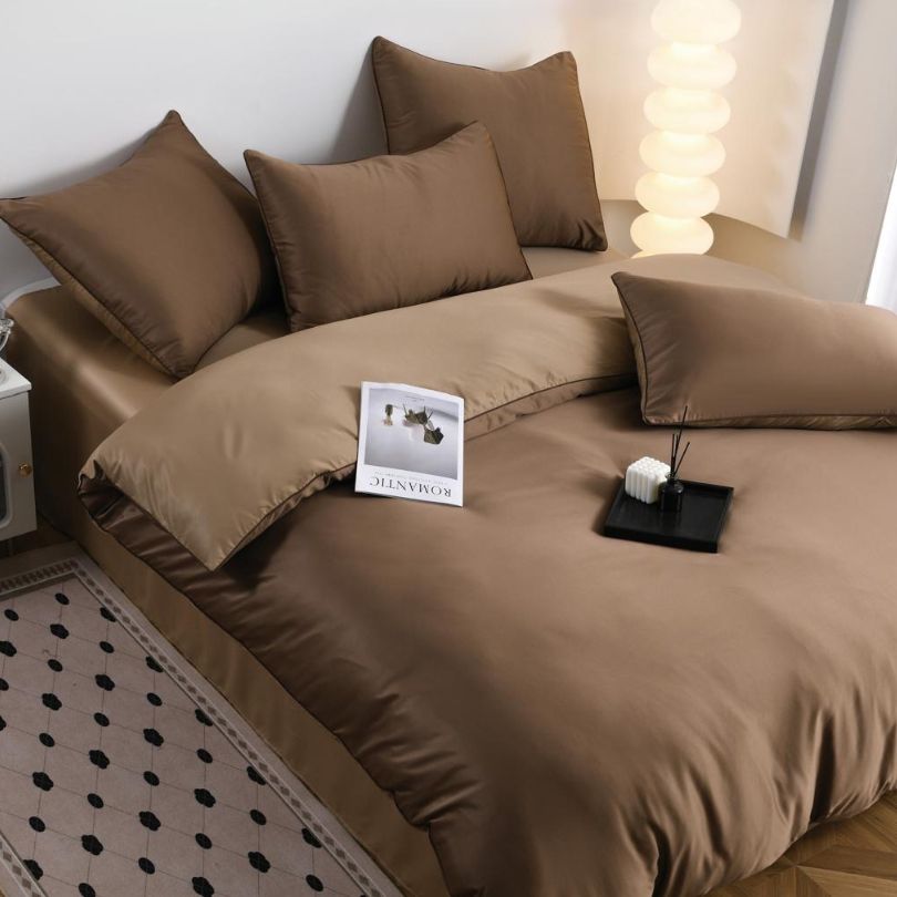 Lenjerie de pat din matase, 6 piese, ultra fina si eleganta, lux și rafinament | 2782-S 