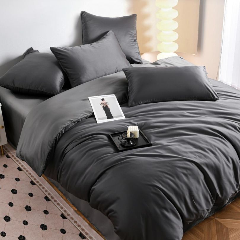 Lenjerie de pat din matase, 6 piese, ultra fina si eleganta, lux și rafinament | 2783-S 
