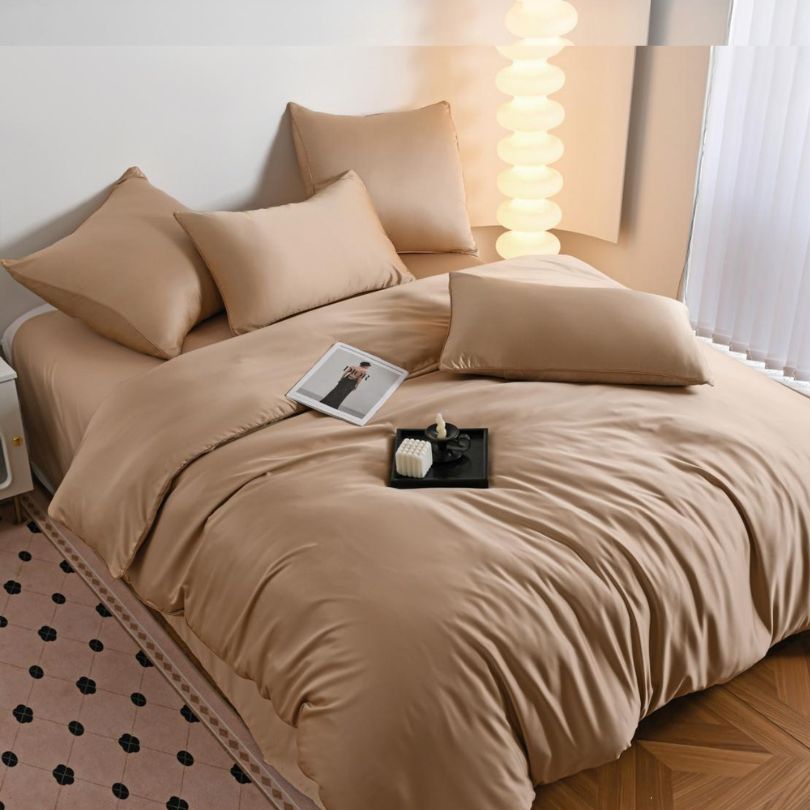 Lenjerie de pat din matase, 6 piese, ultra fina si eleganta, lux și rafinament | 2786-S